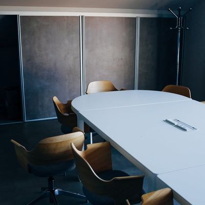 Empty, spacious room with minimalist design for workouts.