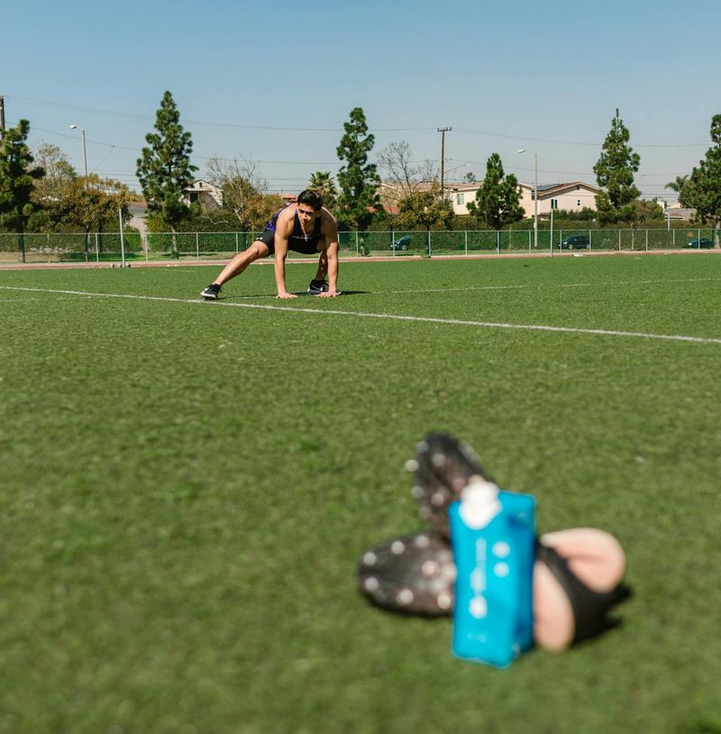 Man in a focused state preparing for an exercise.